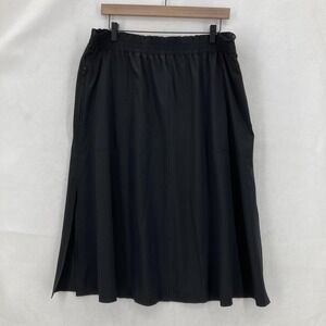 Athleta Skirt Womens XL Black Savannah Midi Elastic Waist Pockets Golf Tennis